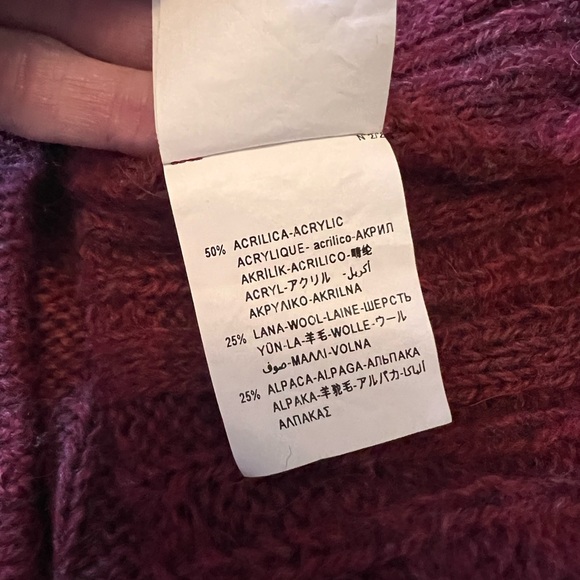 *FINAL* Benetton Alpaca Blend Wine Vintage Sweater - XL - Picture 5 of 5